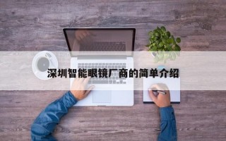 深圳智能眼镜厂商的简单介绍