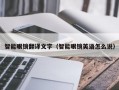 智能眼镜翻译文字（智能眼镜英语怎么说）